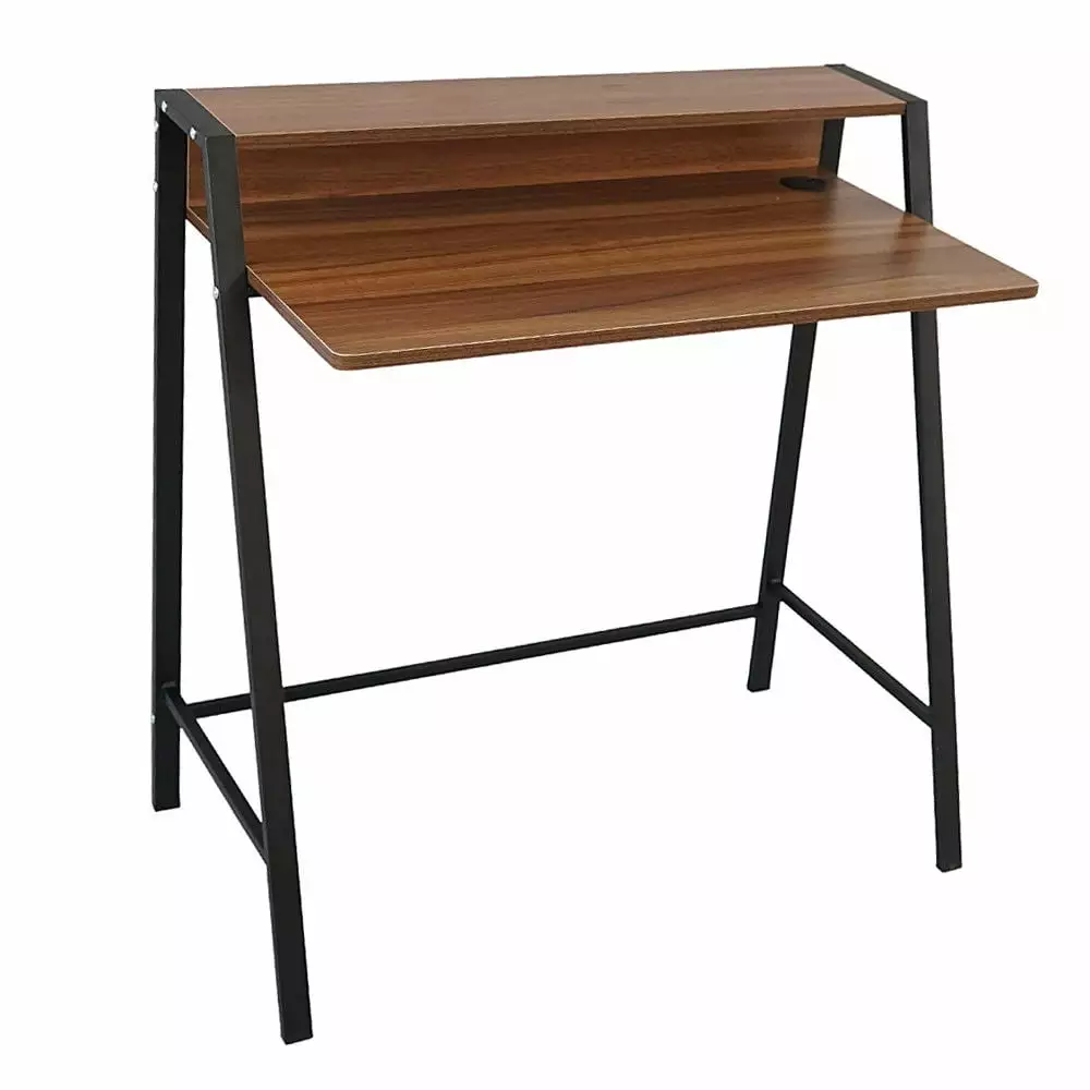 Zimtown Coffee Color 2 Tiers Computer Desk Home Office Workstation Study Laptop Table