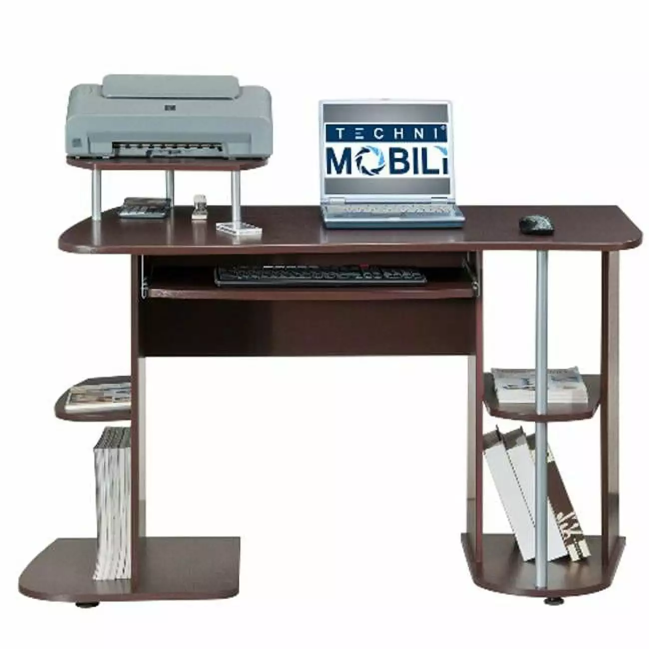 Techni Mobili Multifunction Computer Desk Chocolate