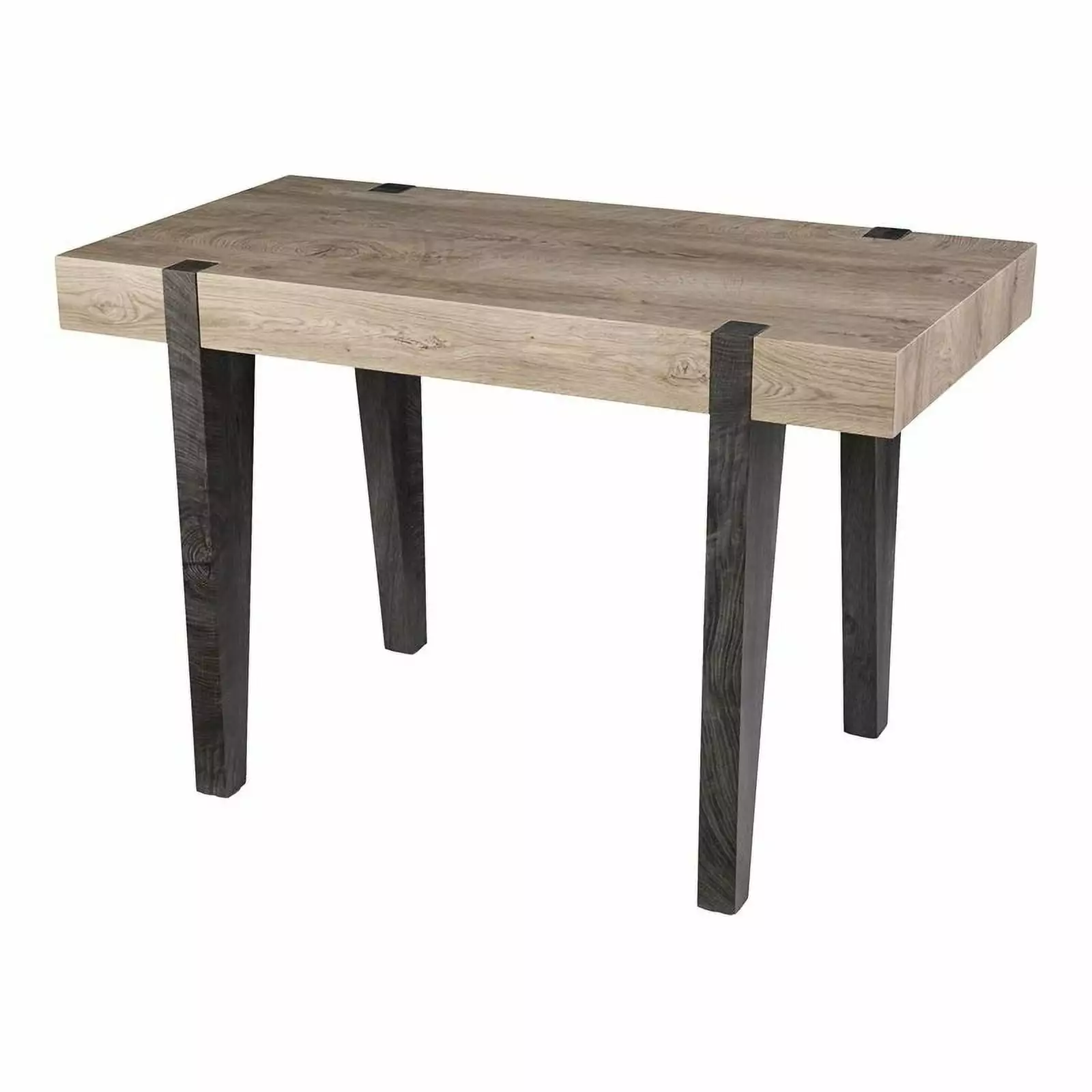 Maklaine Transitional Engineered Wood Multipurpose Desk Natural and Black