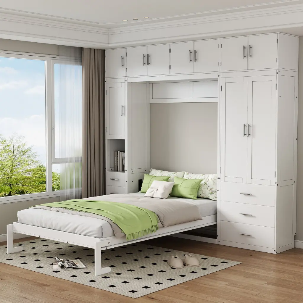 Full Size Murphy Bed Lockers And Wardrobes Setup Video Included wm store