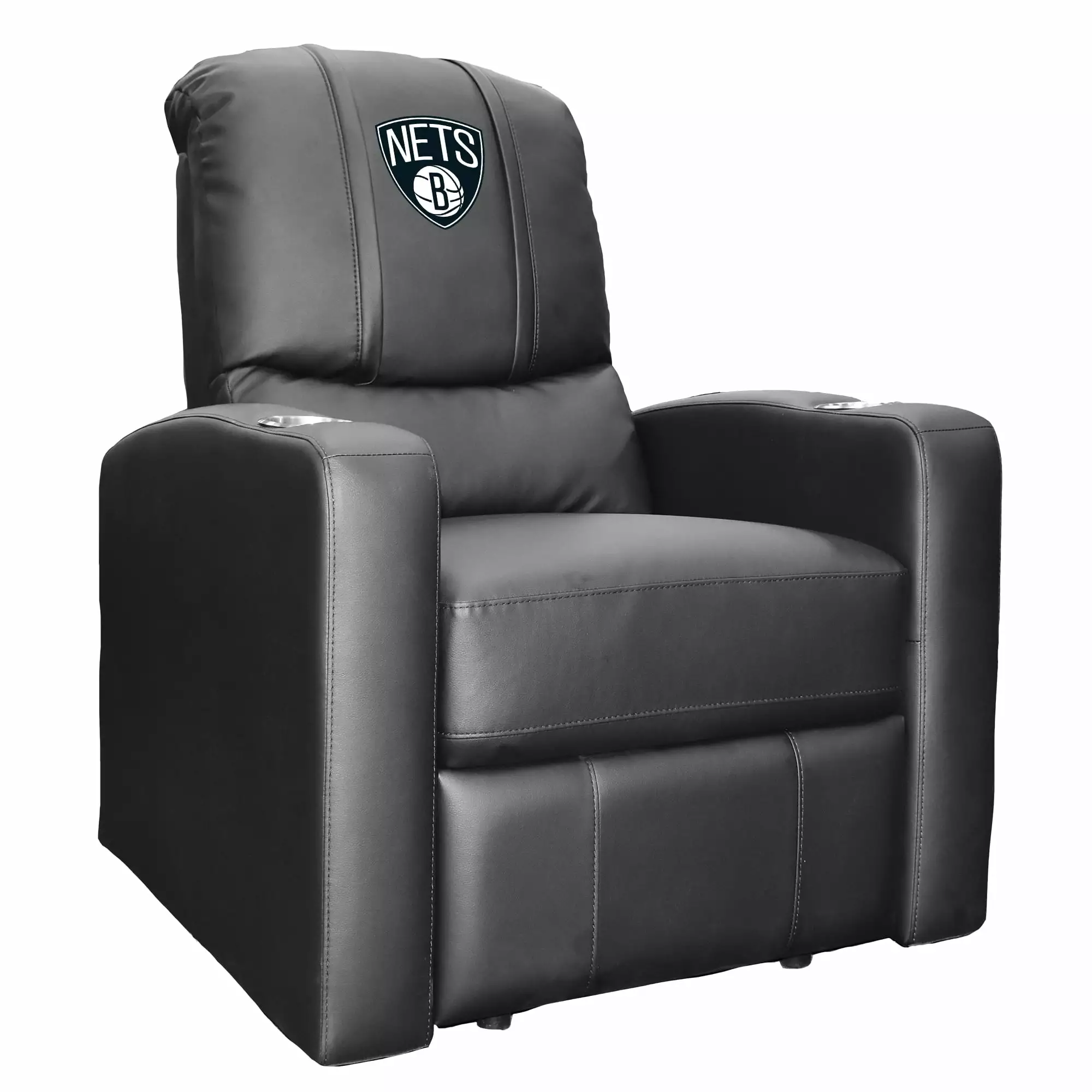 DreamSeat Brooklyn Nets Logo Team Stealth Recliner - NBA Themed Comfort Chair