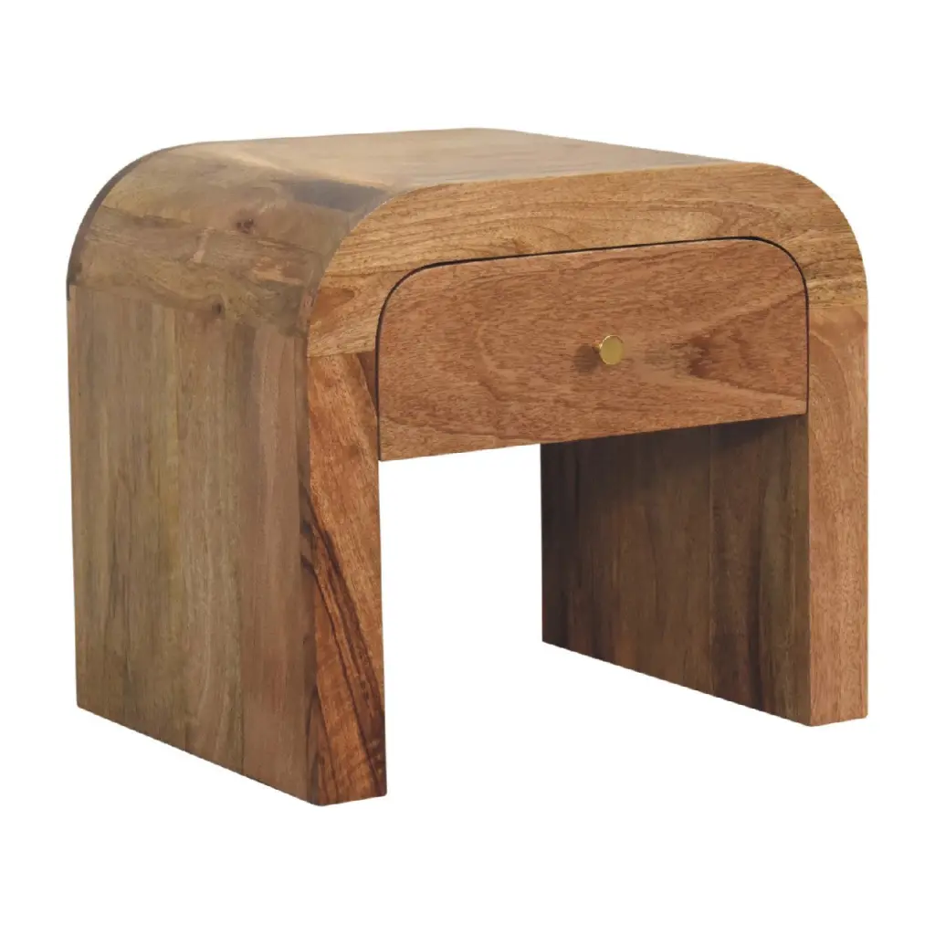 Darcy Bedside Table - Oak Brown Solid Wood Nightstand Drawer artisan furniture