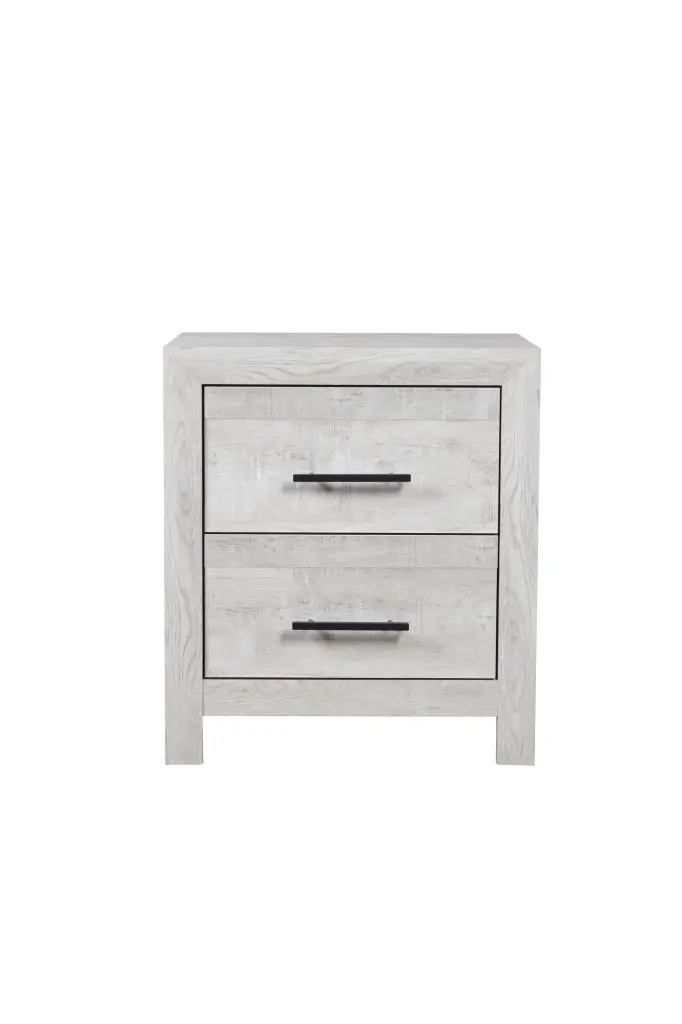 Denver Modern Style 2 Drawer Nightstand Made Wood Gray Finish galaxy home furnishings