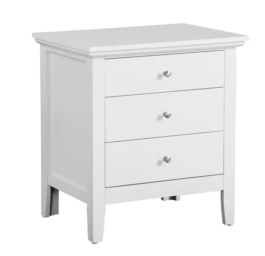 Hammond G5490 N 3 Drawer Nightstand White Particle Board glory furniture