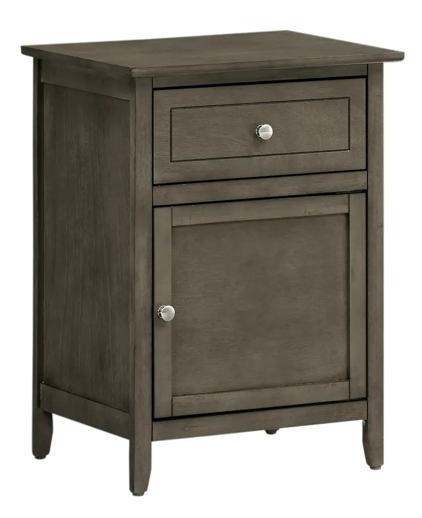 Izzy G1411 N 05 1 Drawer 1 Door Nightstand Gray Particle Board glory furniture