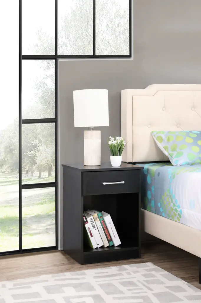 Lindsey G0046 N RTA Nightstand Black Particle Board glory furniture