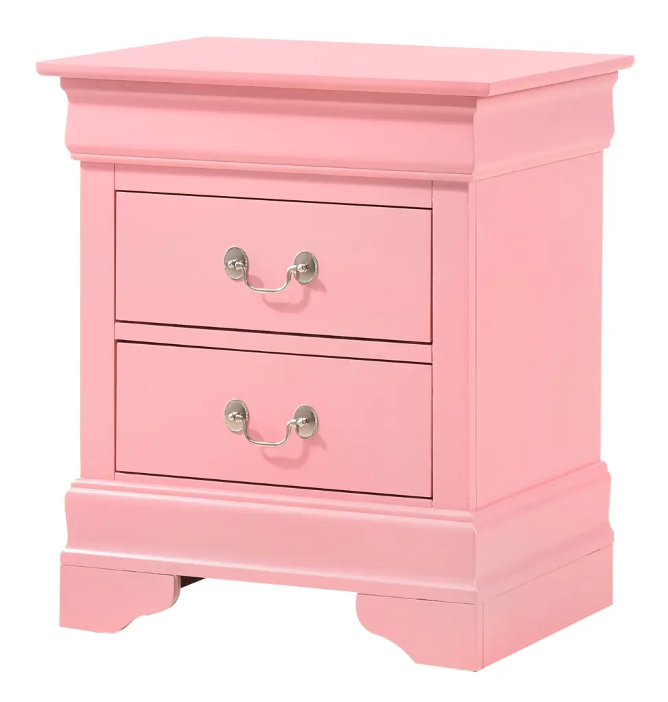 Louis Philippe G02104 Pink Nightstand Particle Board Construction glory furniture