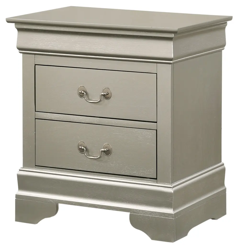Louis Phillipe G3103 N Nightstand Silver Champagne Particle Board Bedside Table glory furniture