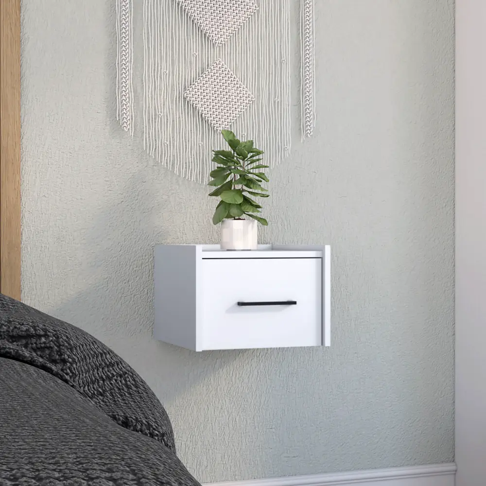 Boa Floating Nightstand Side Table Single Drawer Wall Mounted rta mubles colombia