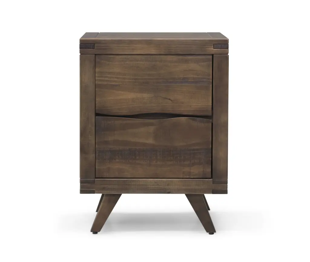 Pasco Nightstand Glides Dark Brown Wood Bedside Table steve silver furniture