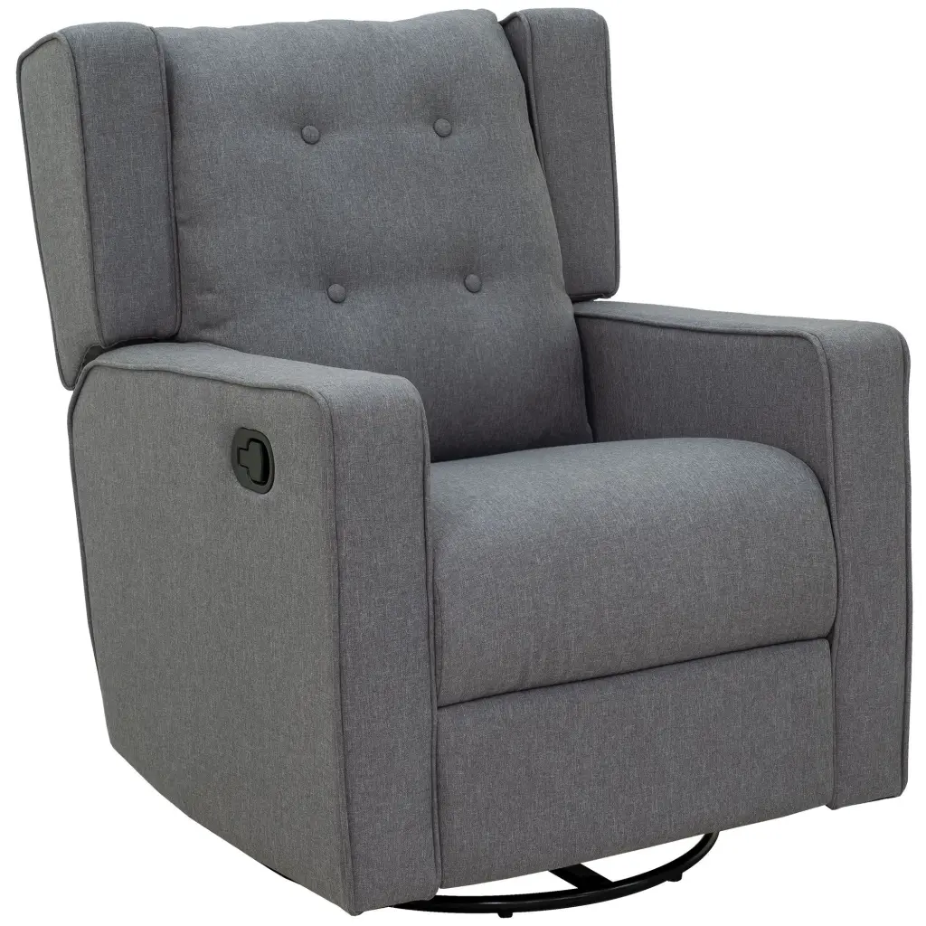 Homcom Wingsupport Swivel Recliner Chair Glider Rocking Chair Nursery aosom business