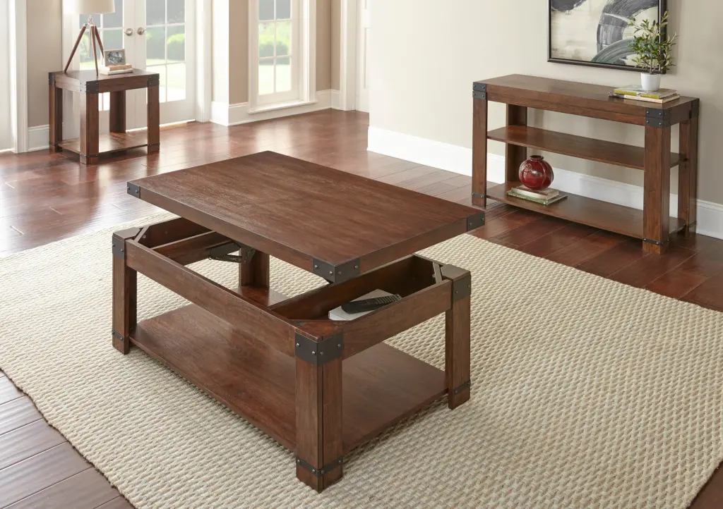 Effortless Industrial Occasional Table Hardwood Solids Mango Veneers steve silver furniture