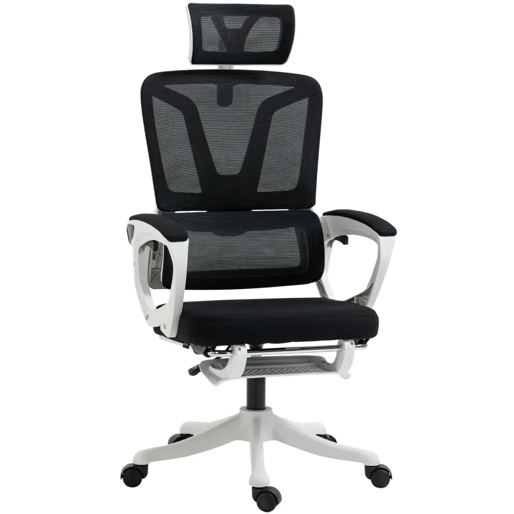 High Back Home Office Chair Fabric Computer Desk Chair Adjustable Features aosom business