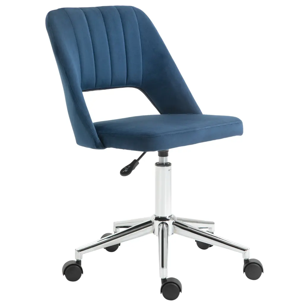 Modern Mid Back Office Chair Velvet Fabric Swivel Computer Armrest Ergonomic aosom business
