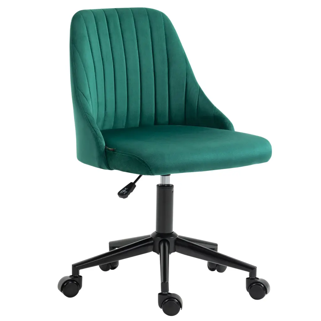 Vinsetto Mid Back Office Chair Velvet Fabric Swivel Computer Chair aosom business
