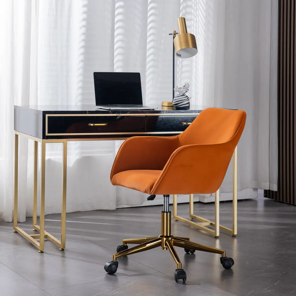 Modern Velvet Fabric Adjustable Height 360 Revolving Office Chair dg collection