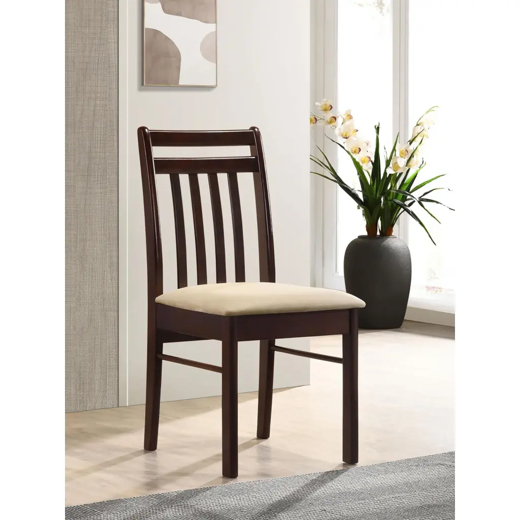 Light Brown and Cappuccino Slat Back Desk Chair Office furniture max