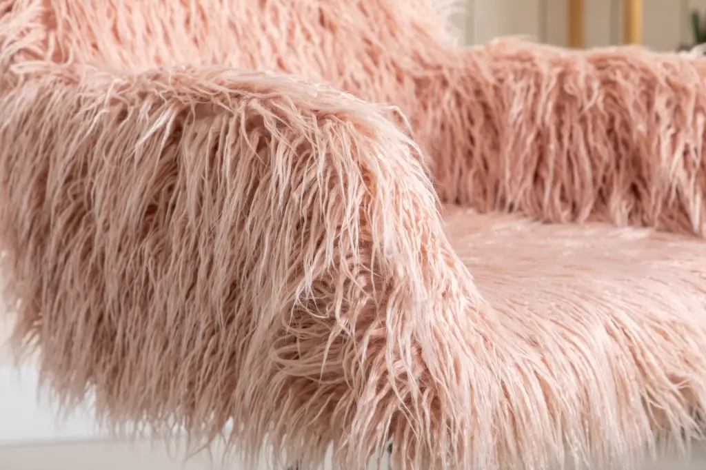 Hengming Modern Faux Fur Home Office Chair Fluffy Chair Girls hengming store