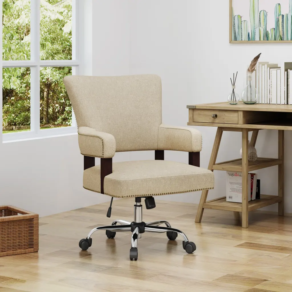 Office Chair Wheat Fabric Ergonomic Desk Chair nh-an
