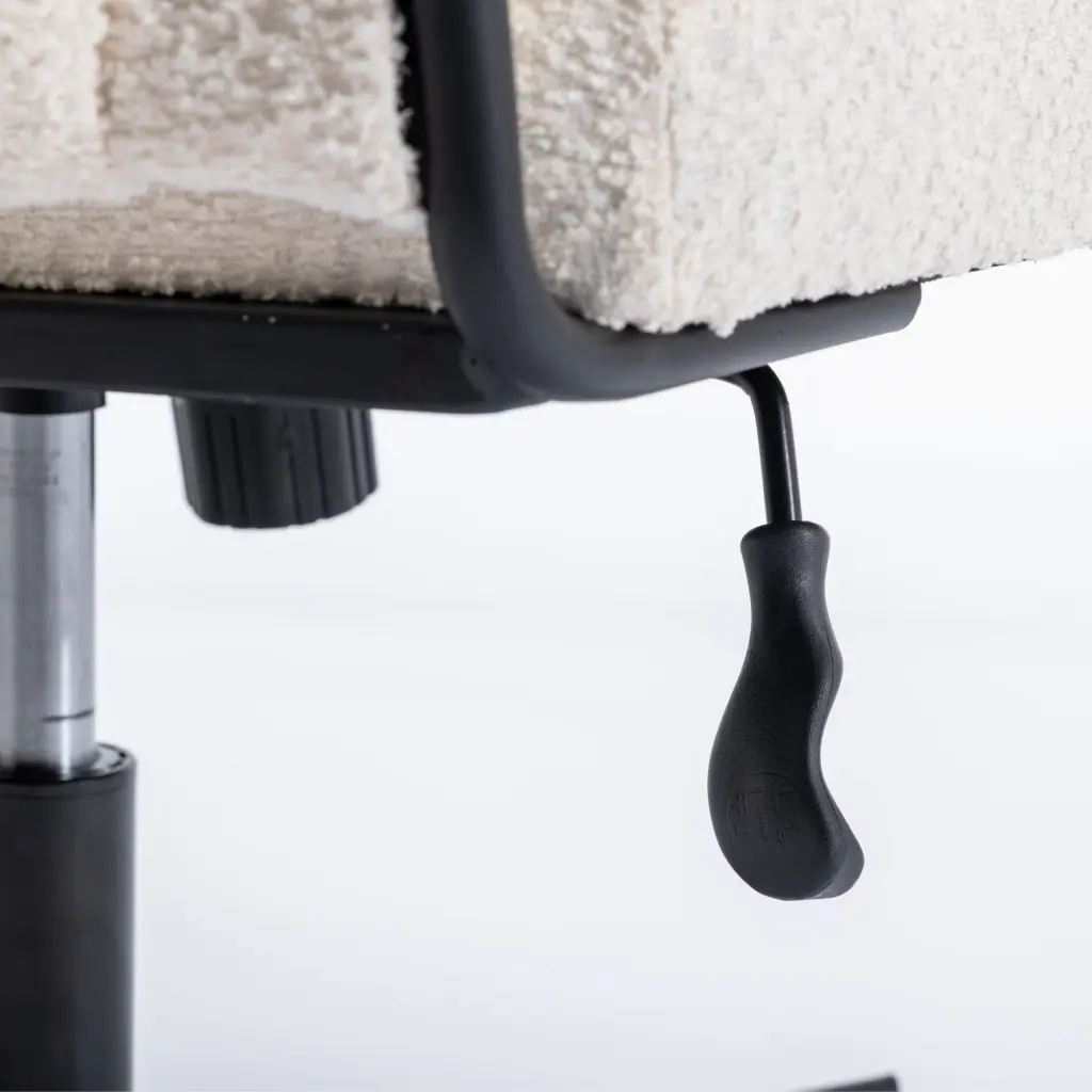 White Armless Office Desk Chair No Wheels Polyester Blend rnb