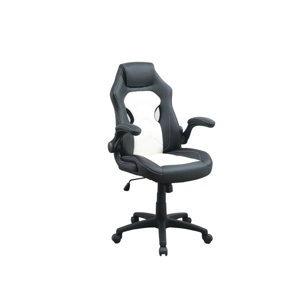 Adjustable Height Executive Office Chair Black White Caster simple relax