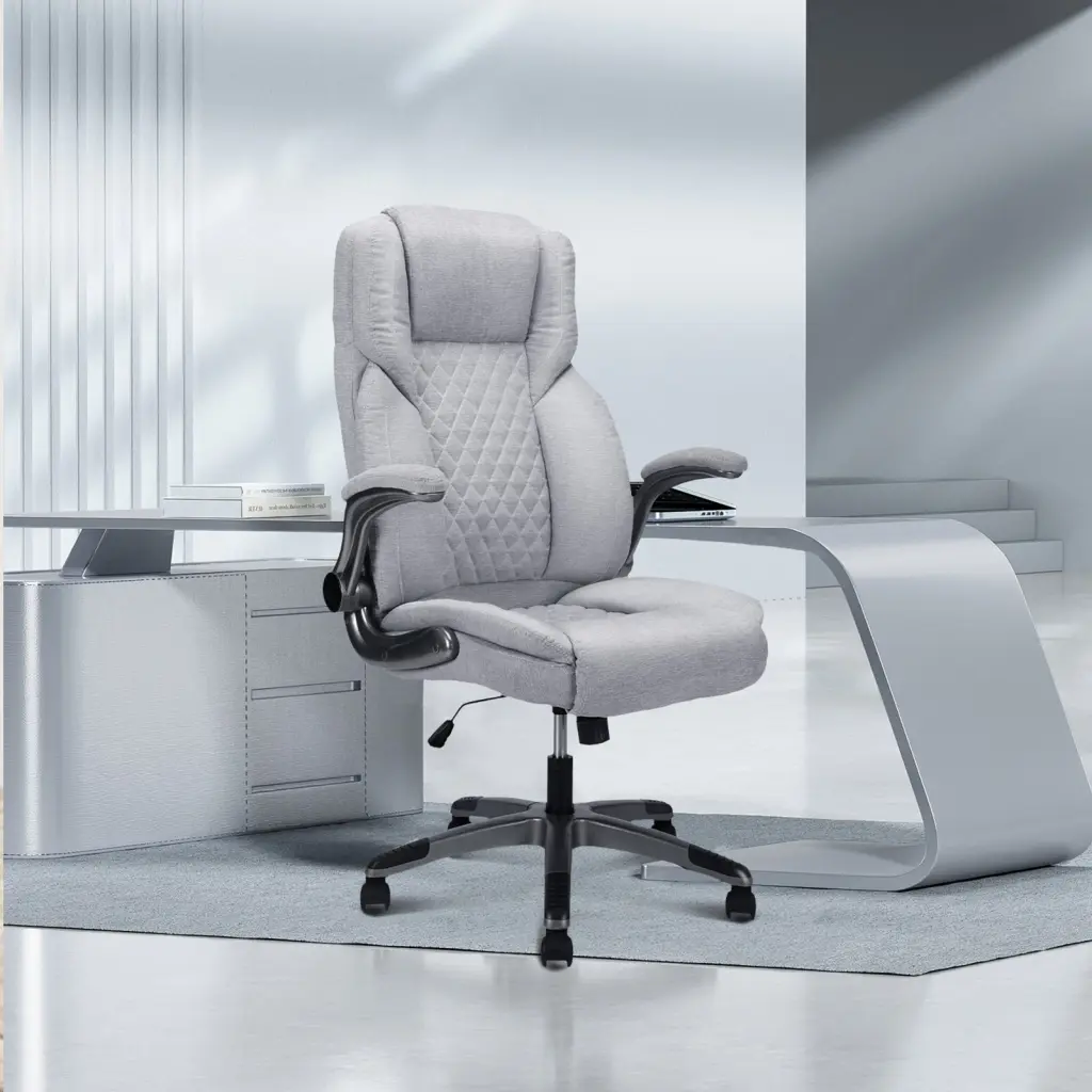 Gray Foam Fabric Office Chair Ergonomic Desk Chair Home Office t2586