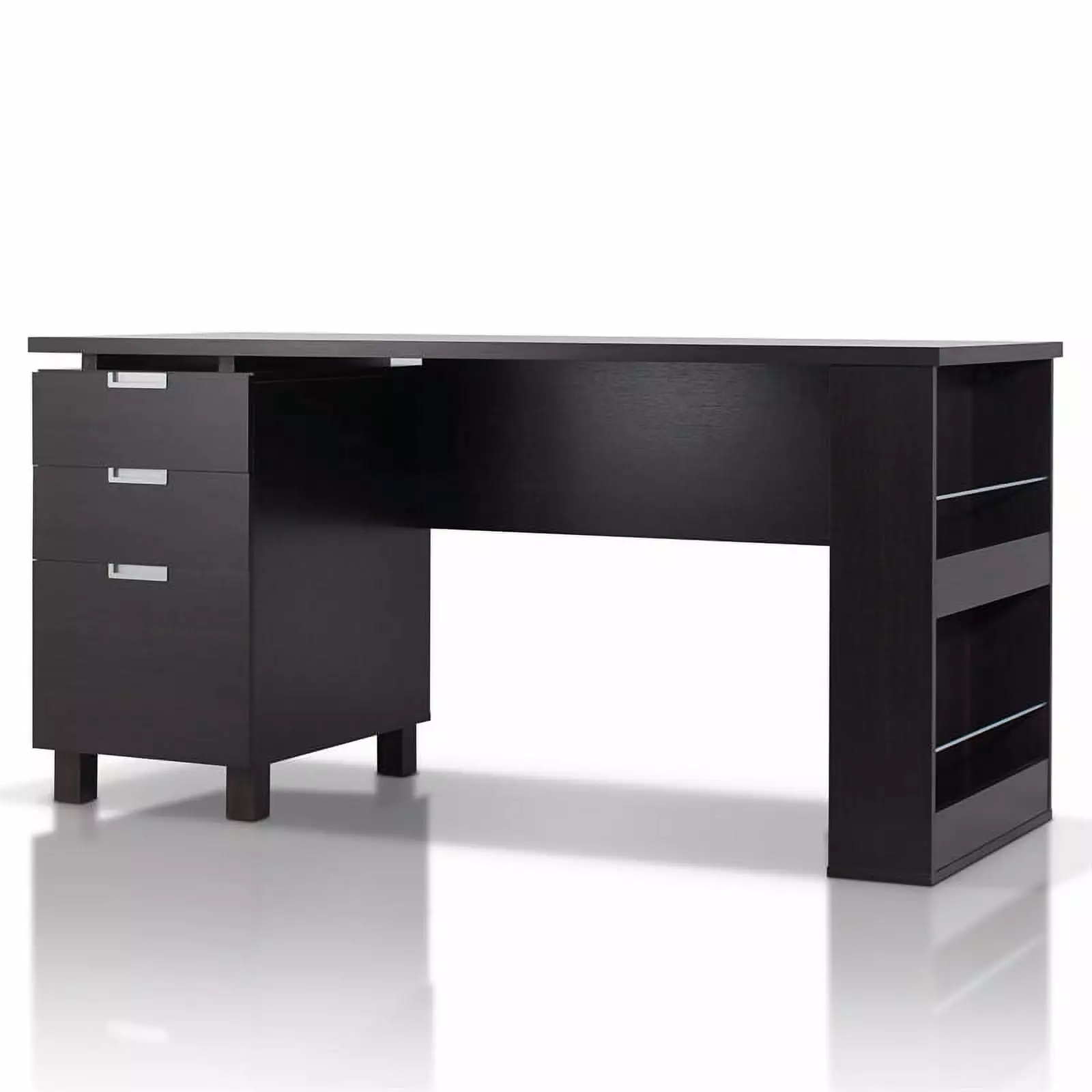 Furniture America Nickolas Modern Wood 3-Drawer Office Desk Espresso - Functional Home Office Desk