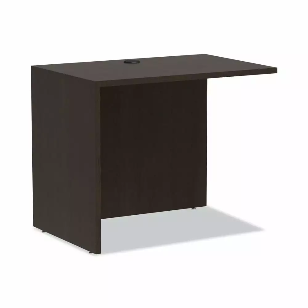 Alera Valencia Series Reversible Return Bridge Shell Espresso Office Desk
