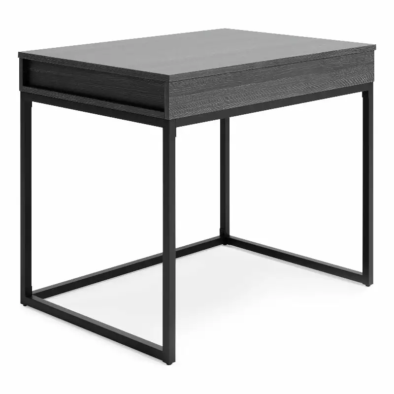 Bowery Hill Contemporary Wood Home Office Desk Black Finish Modern Workstation
