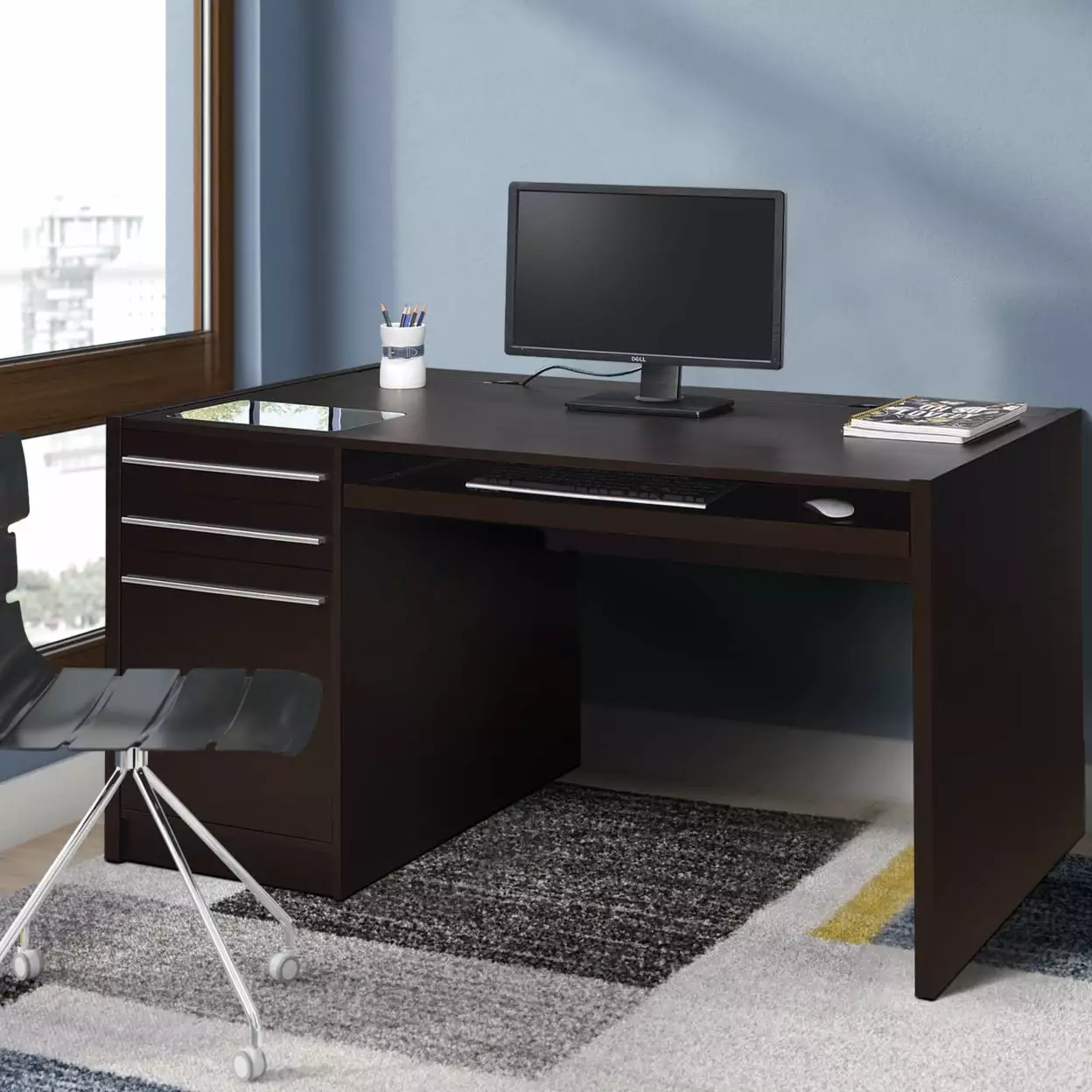 Halston 3-drawer Connect-it Office Desk Cappuccino Coaster Company