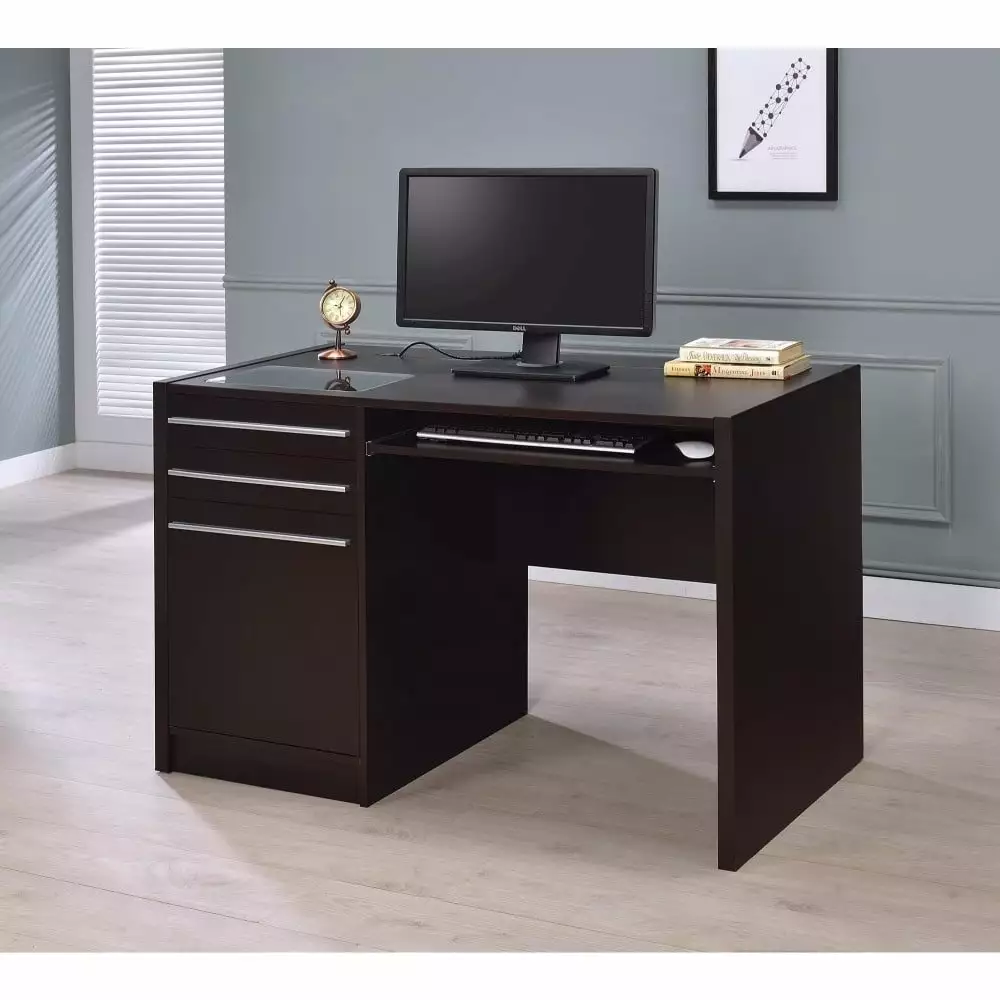 Halston Rectangular Connect-it Office Desk Cappuccino Coaster Company