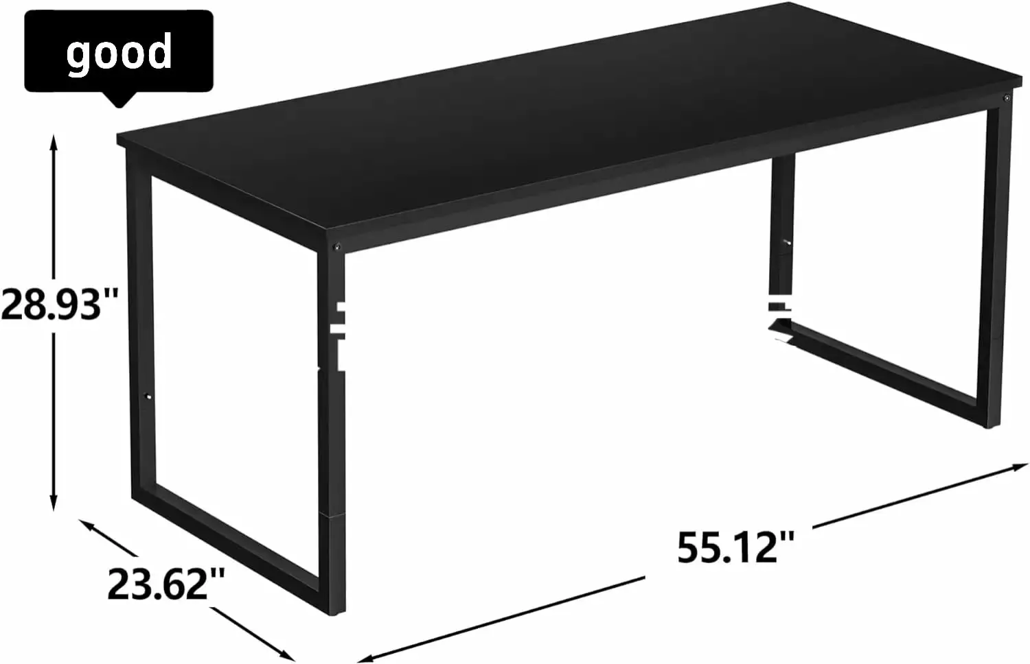 SUPER DEAL Computer Desk 55 Inch - Modern Sturdy Office Desk PC and Laptop FHWMD2LCXLW