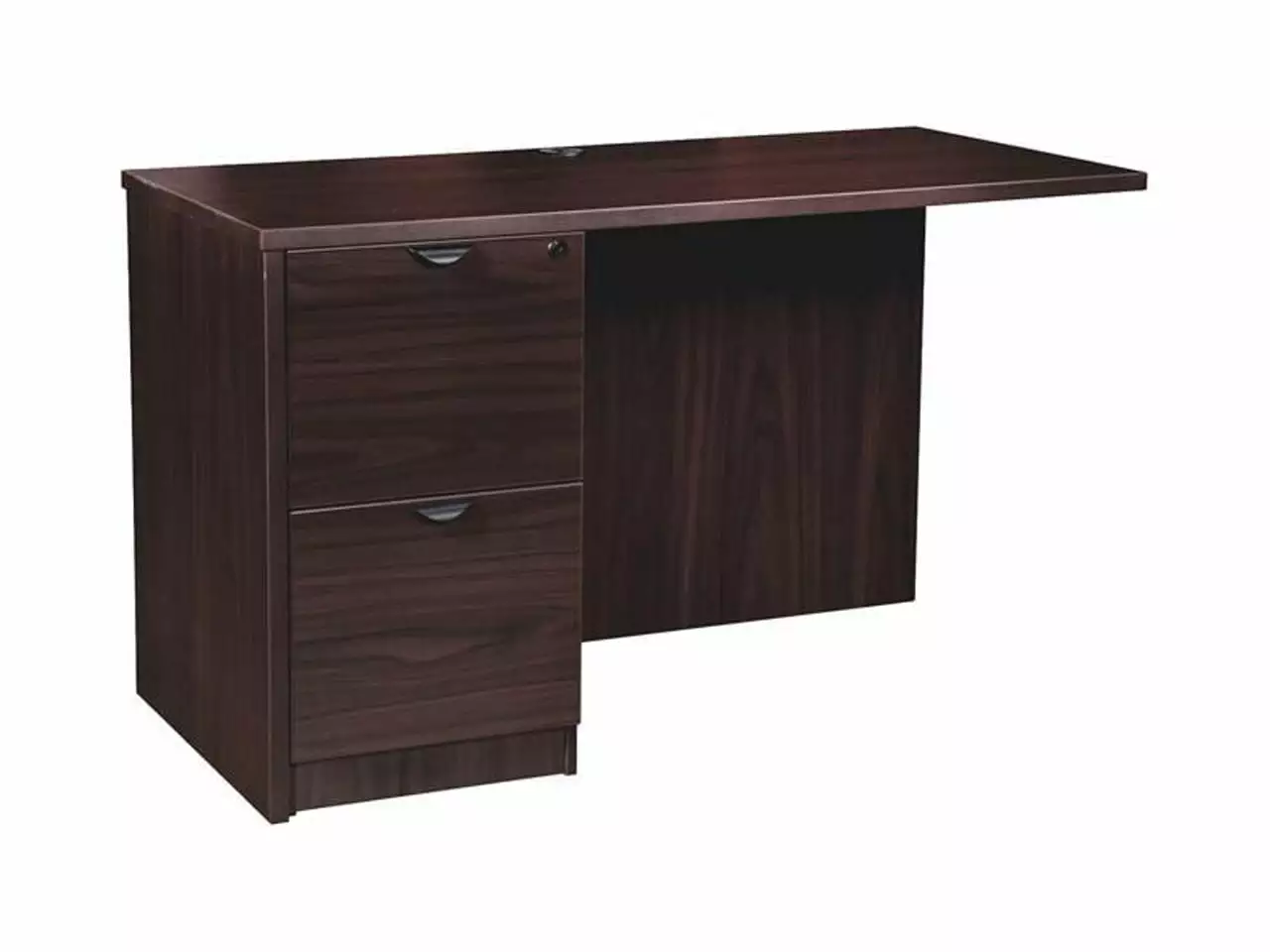 Lorell PR2448LES Prominence 2.0 Espresso Laminate Left Return Desk - 2-Drawer Office Desk