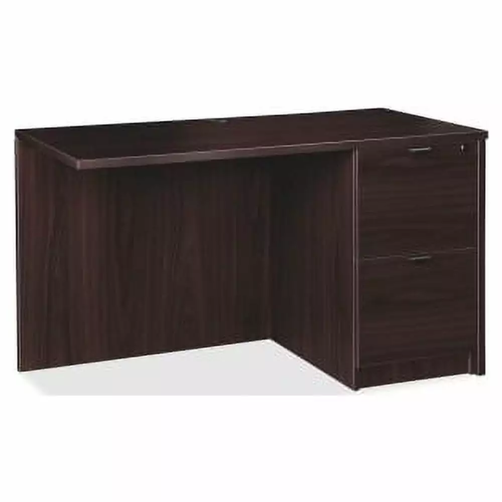 Lorell Prominence 2.0 Espresso Laminate Right Return Desk - 2-Drawer 48 Inch Office Desk