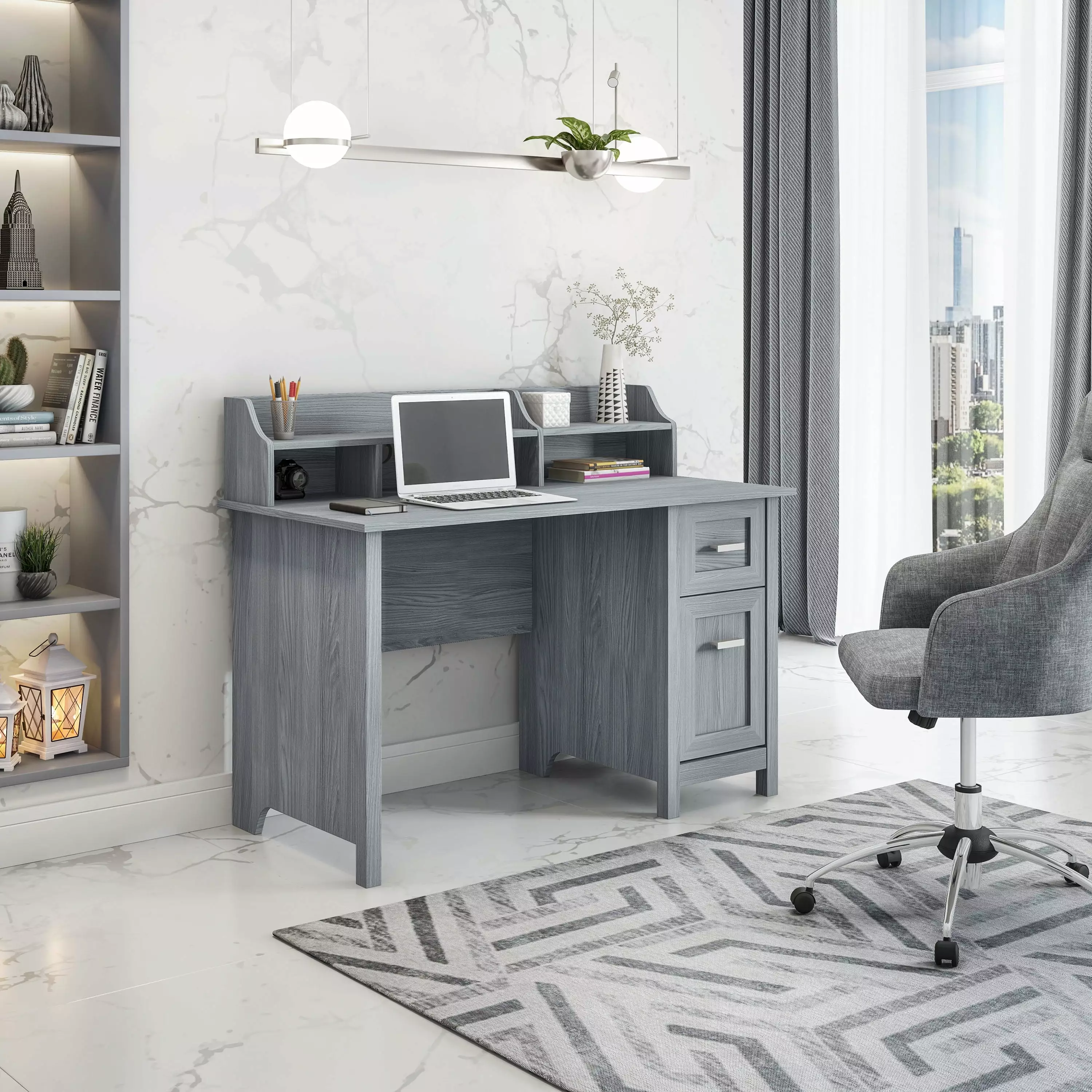 Techni Mobili Classic Office Desk Storage Gray RTA-8411-GRY