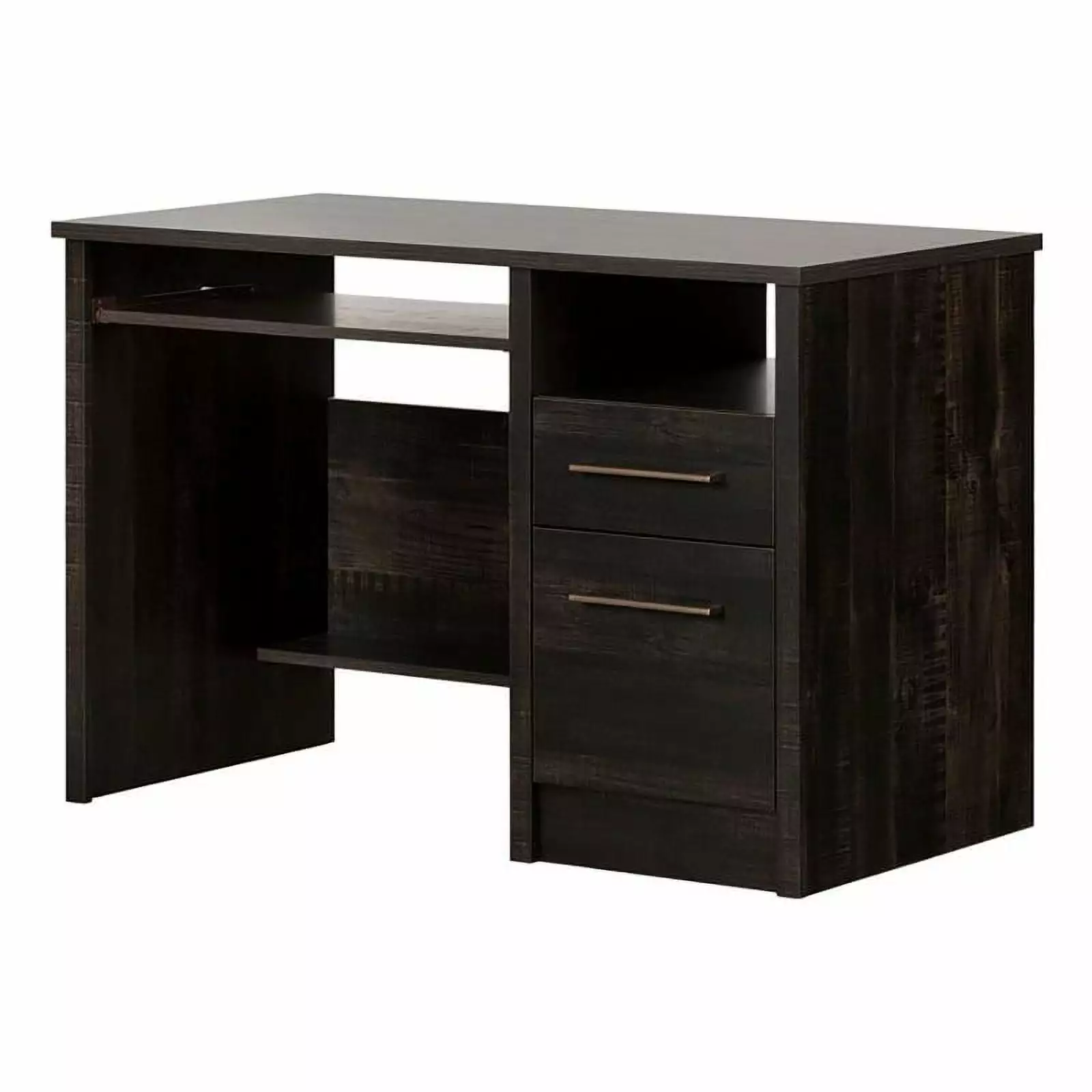 UrbanPro Contemporary 2-Drawer Engineered Wood Desk Rubbed Black Office