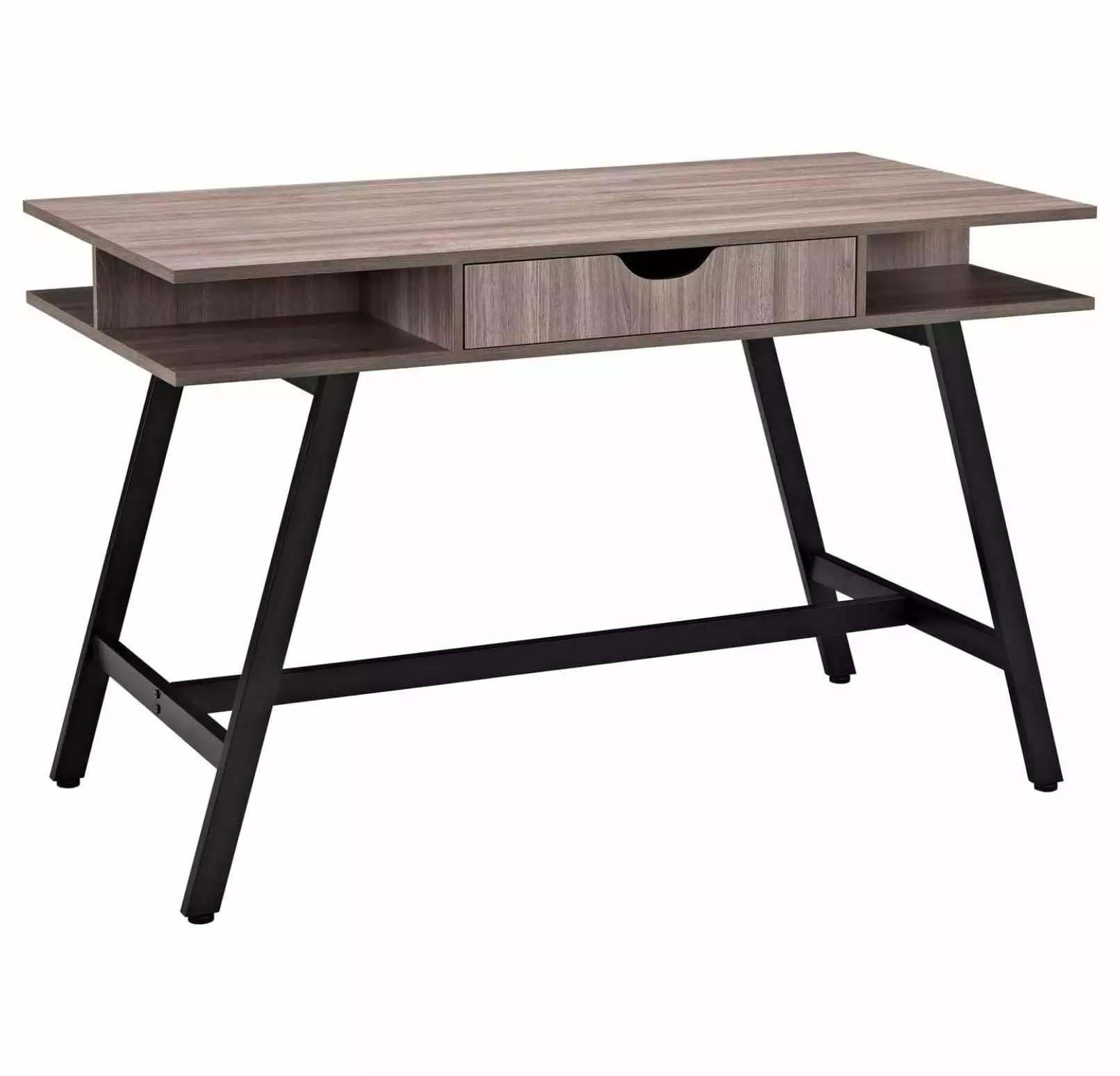 YANG97 Turnabout Wood Grain Metal Writing Office Desk Storage Space Birch