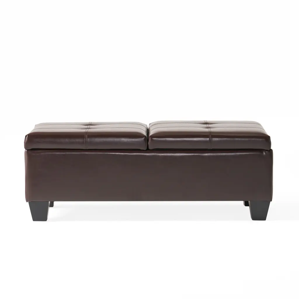 Ottoman Chocolate Pu Footstool Storage Bench nh-an