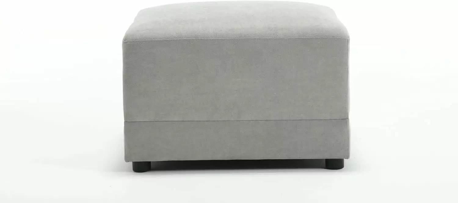 Square Ottoman Foot Rest Sectional Couch Grey Sturdy Backrest DIY Modular Sofa Accessory Puapli