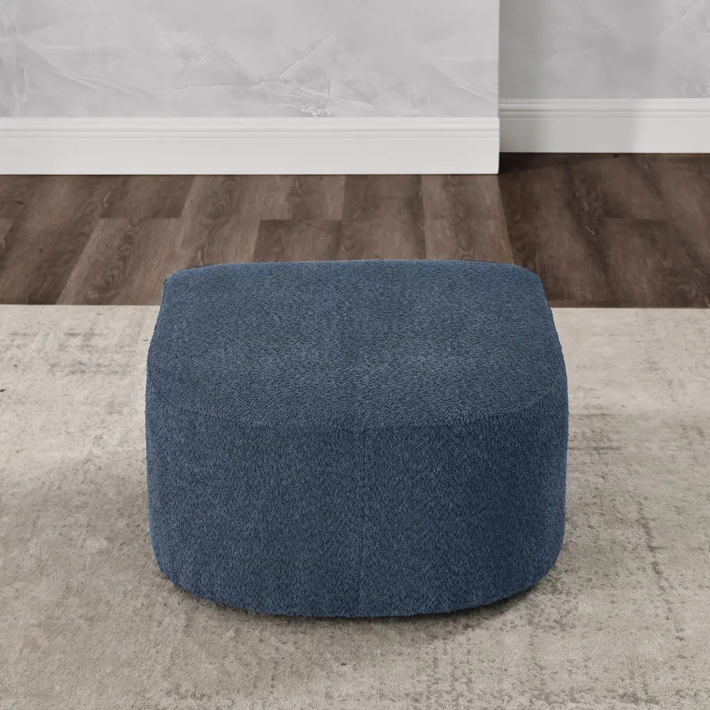 Ottoman Modular Sofa Navy Foam Storage Footrest Pouf Living Room Accent Piece chuangyuan smart home