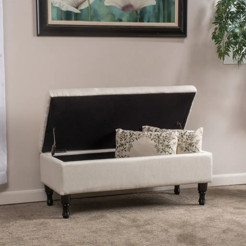Hyatt Storage Ottoman Linen Fabric nh-sunfay