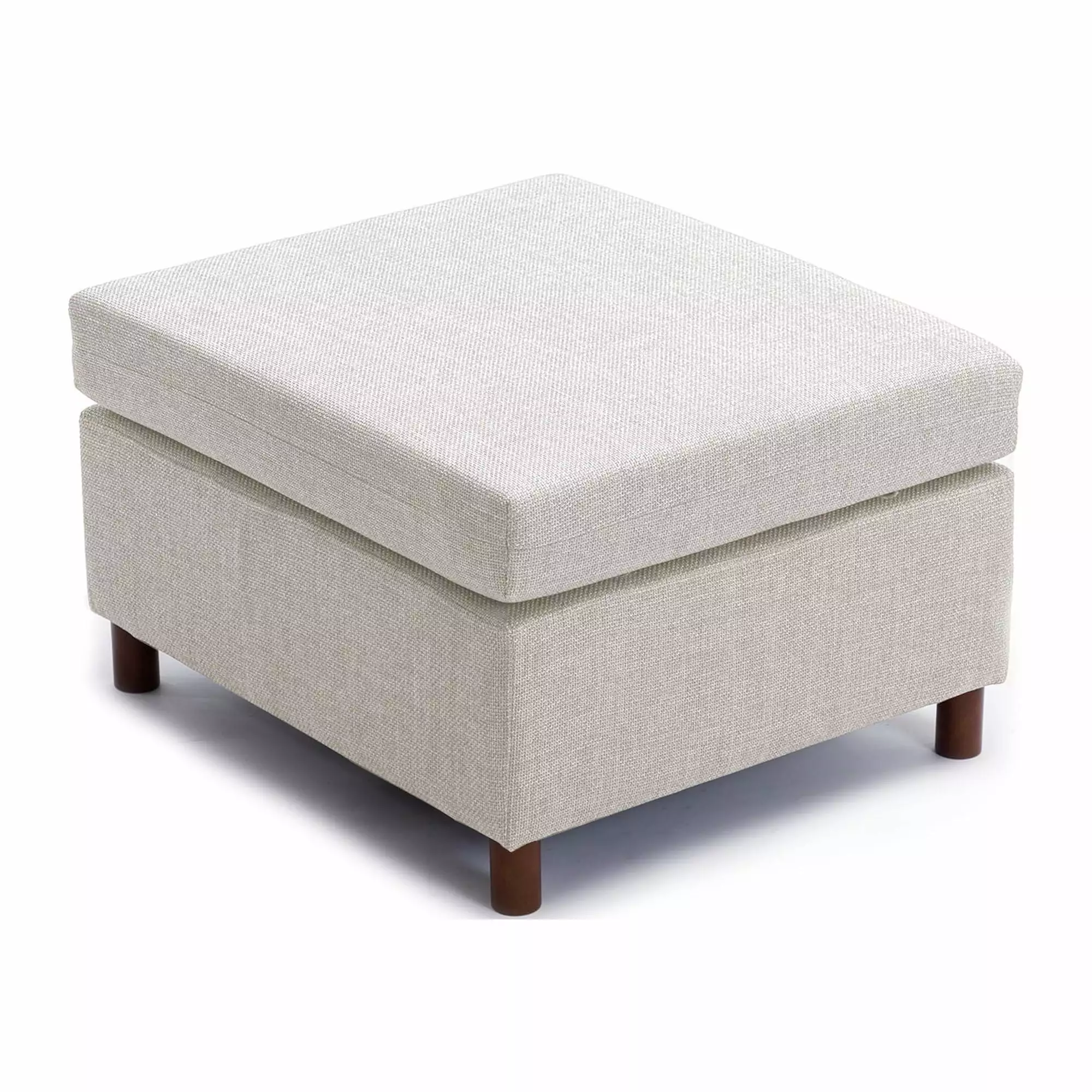 DeeHome Cream Single Movable Ottoman Modular Sectional Sofa Non-Removable Cushion