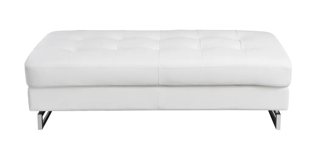 Authentic Leather Ottoman White Foam Cushion Living Room global united