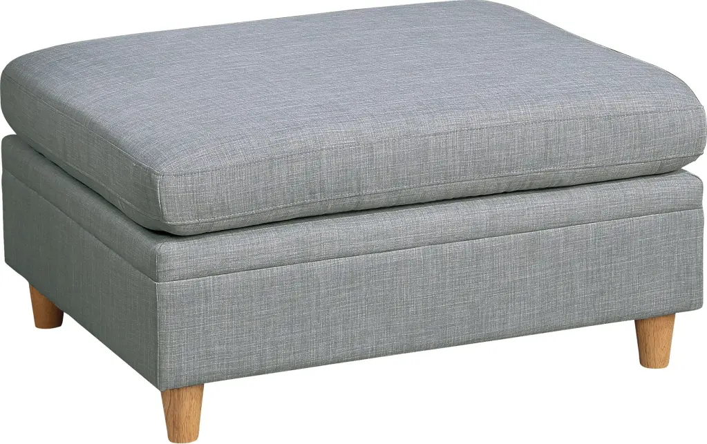 Living Room Furniture Ottoman Light Grey Dorris Fabric 1Pc Cushion Ottoman kanepe