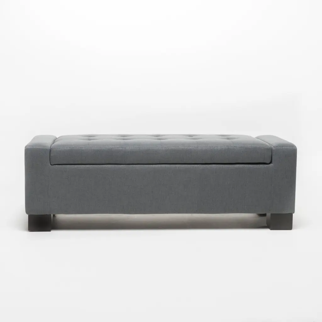 Charcoal Fabric Guernsey Ottoman Footstool nh-purenest
