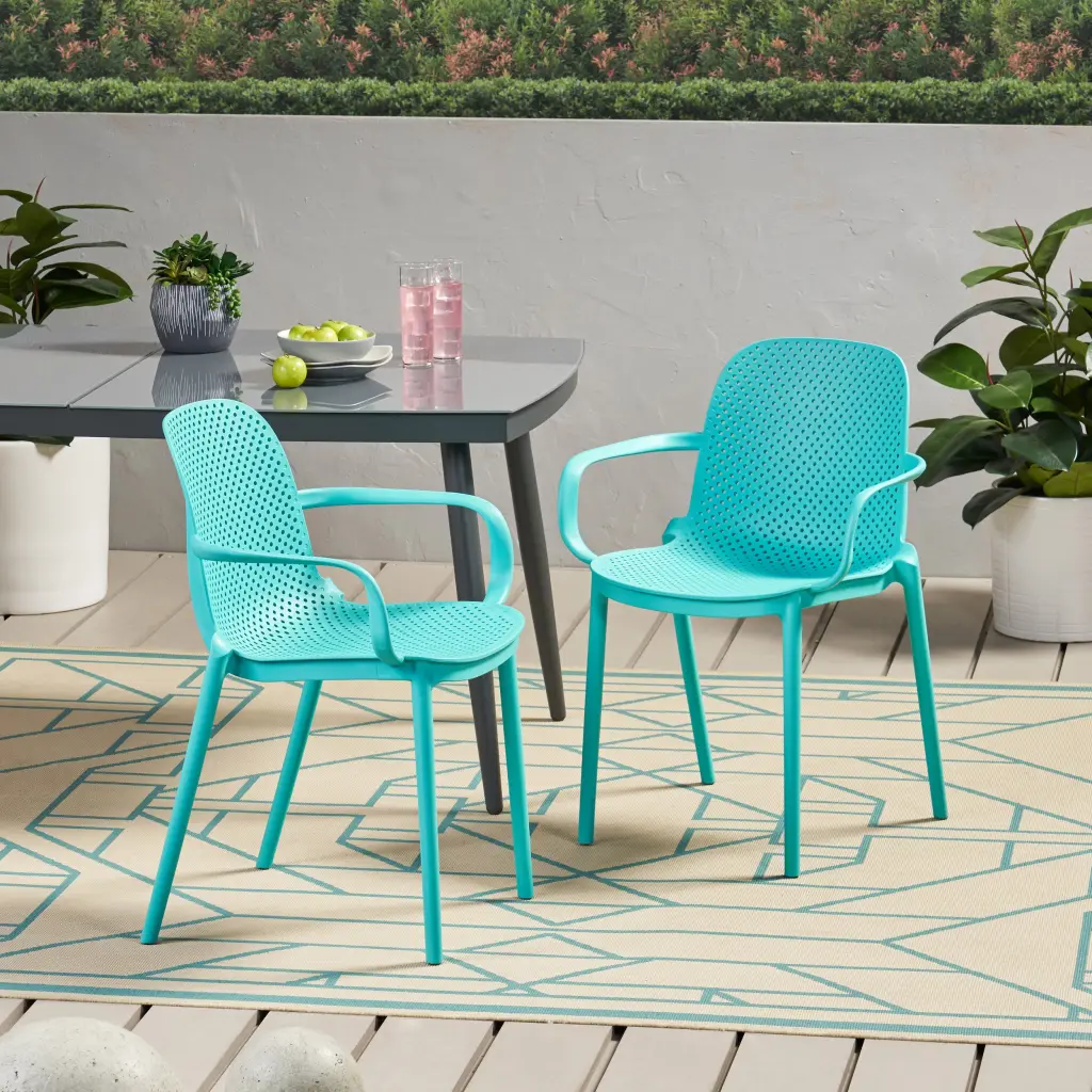 Gardenia Chair Teal Polypropylene Outdoor Patio Furniture nh-ihave