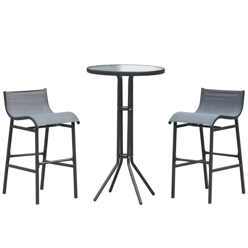 Outsunny 3 Piece Bar Height Outdoor Bistro Set 2, Round Patio Pub Table Chairs aosom business