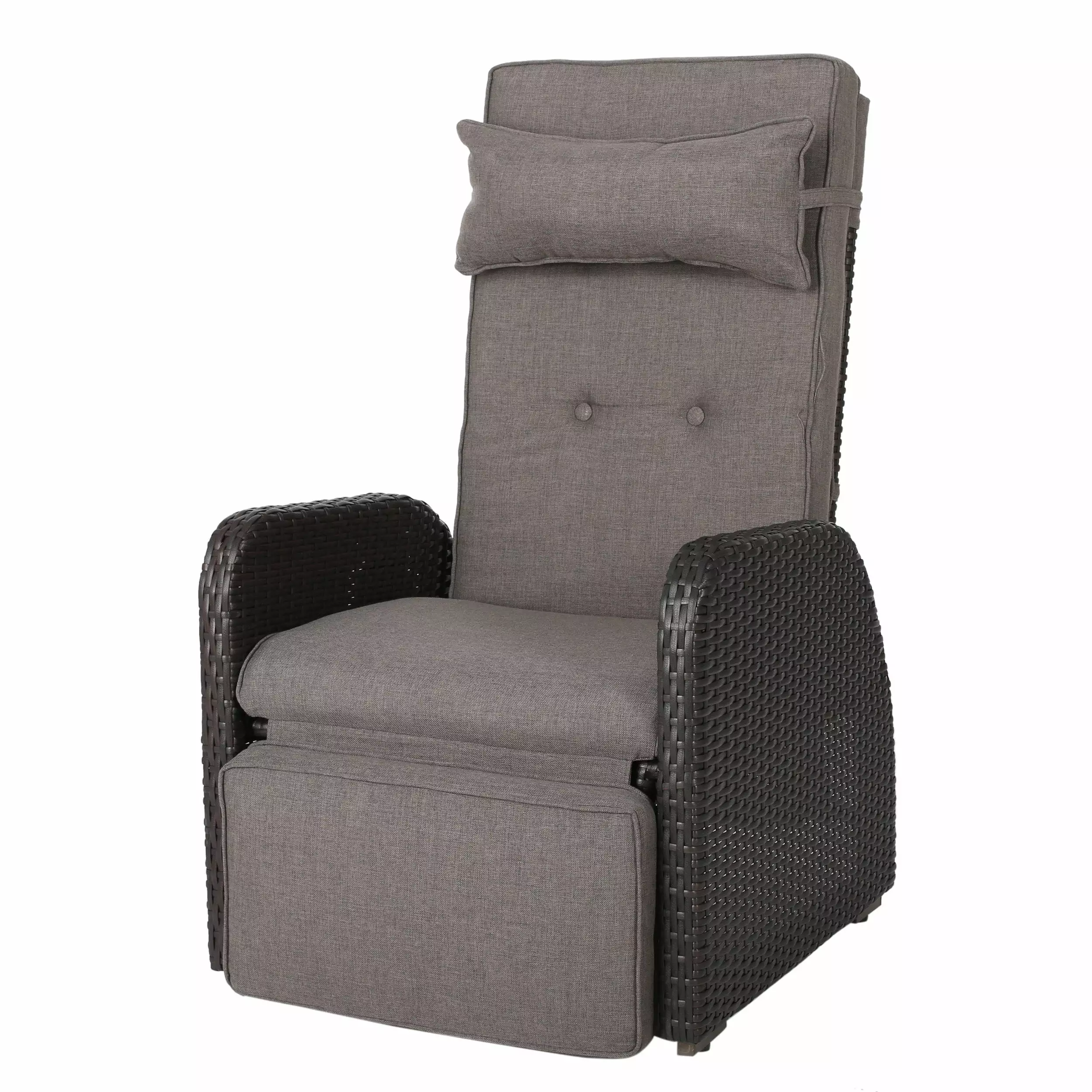 GDF Studio Odina Outdoor Wicker Recliner Cushion Multibrown GDFSTUDIO