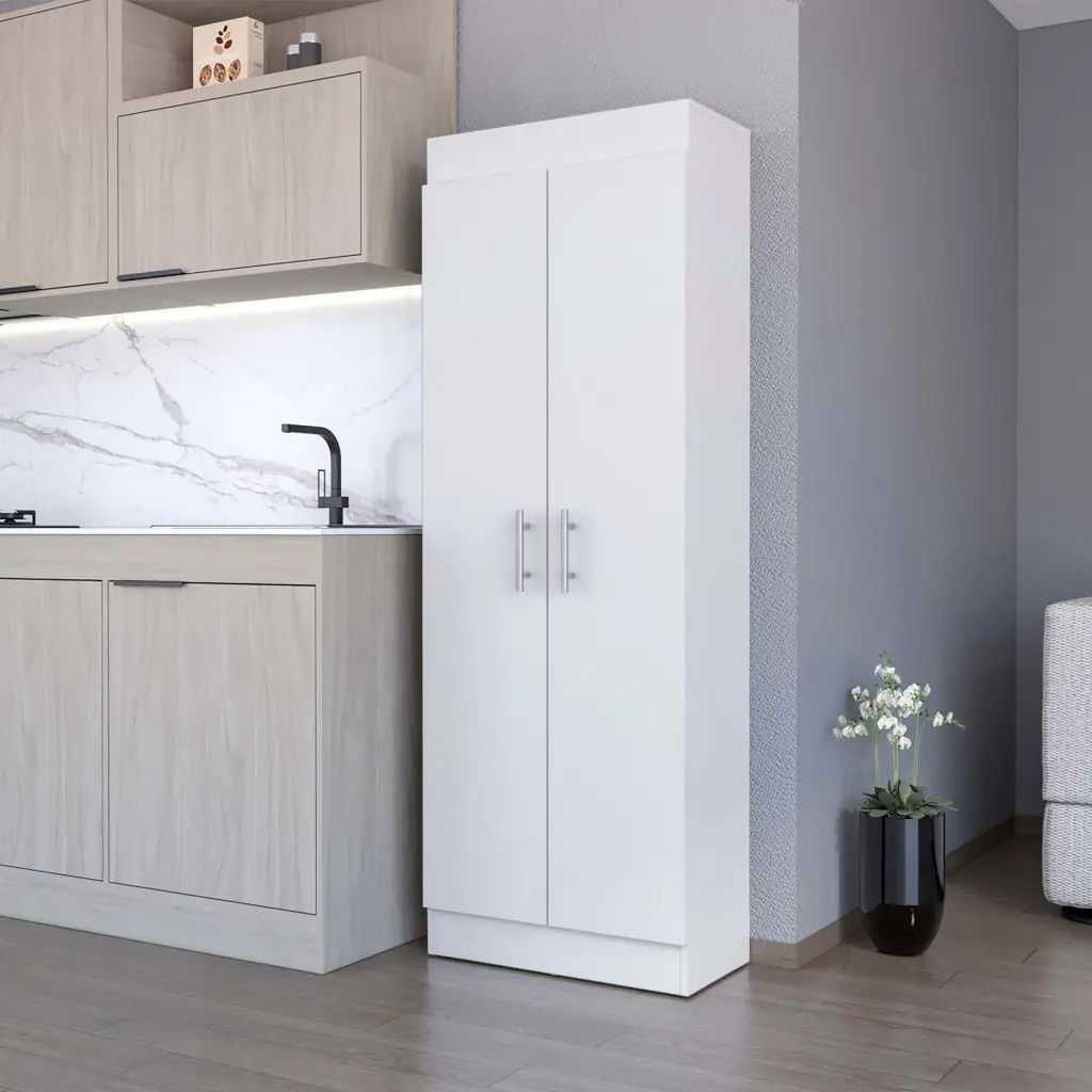 White 5 Shelf Storage Pantry Cabinet Kitchen Included Shelves furniture max