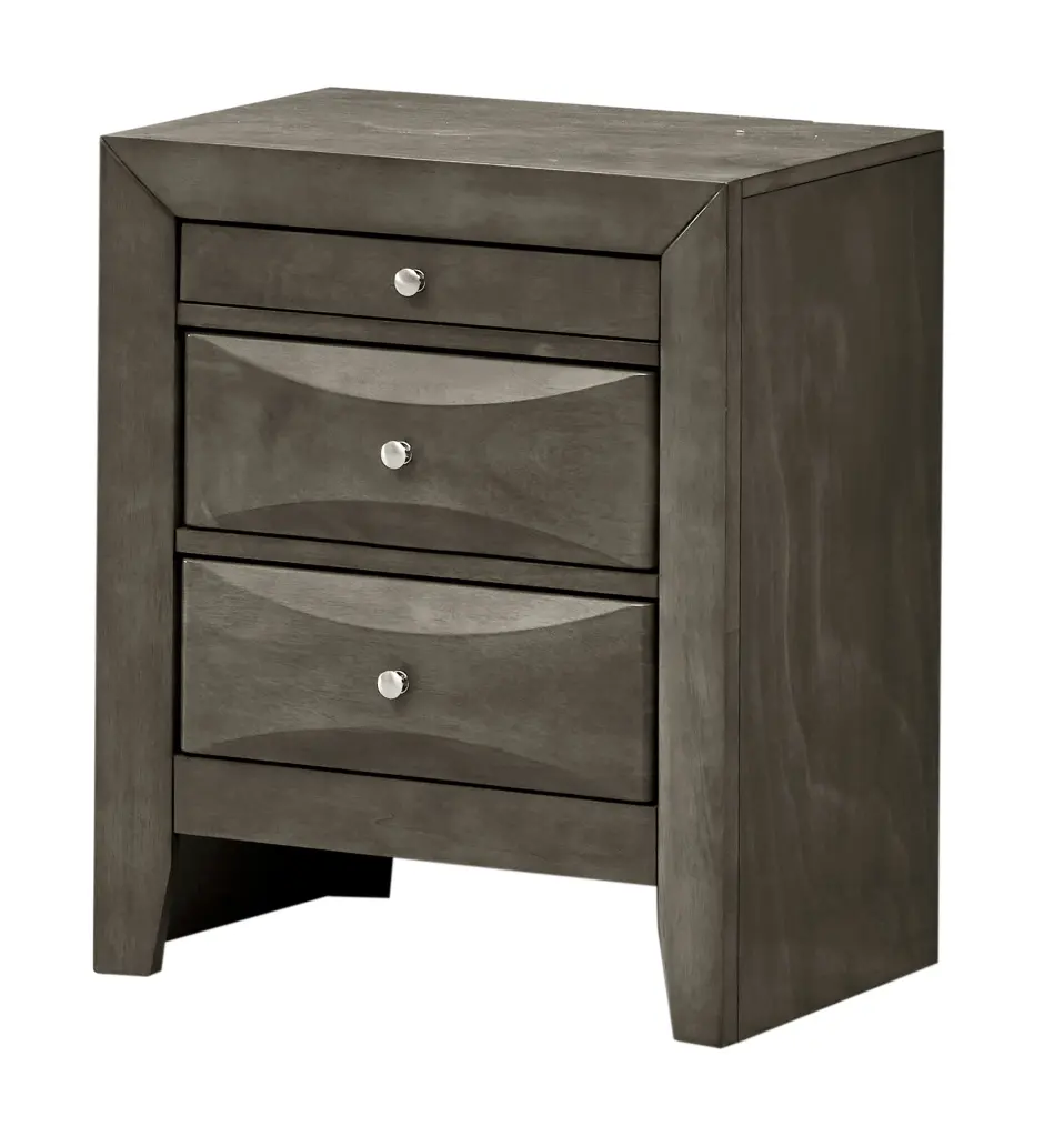 Marilla G1505 N Nightstand Gray Gray Particle Board glory furniture